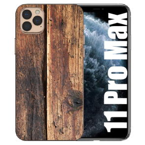 Handy Hülle TPU für iPhone 11 Pro Max mit Bilddruck Holzoptik