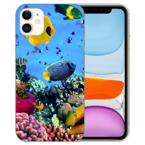 iPhone 11 Handy Hülle Silikon TPU mit Bilddruck Korallenfische