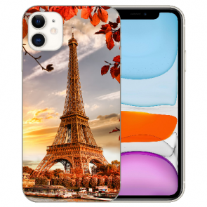 Handy Hülle Silikon TPU für iPhone 11 mit Bilddruck Eiffelturm