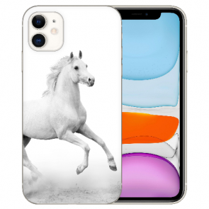 Personalisierte Handy Hülle Silikon TPU für iPhone 11 mit Bilddruck Pferd