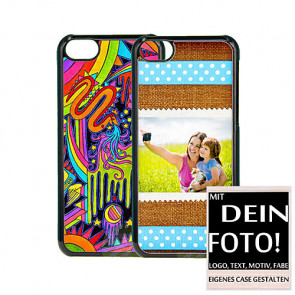 2D Hülle für iPhone 5c Hard case mit Foto und Text zum selbst gestalten.