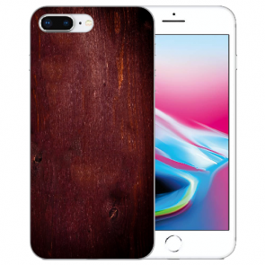 iPhone 7 +/ iPhone 8 Plus Handy TPU Hülle mit Fotodruck Eichenholz -Optik 