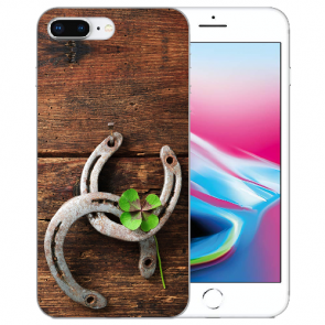 TPU Hülle für iPhone 7 + / iPhone 8 Plus mit Fotodruck Holz hufeisen