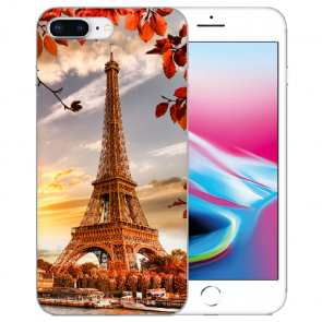 iPhone 7 Plus / iPhone 8 Plus TPU Handy Hülle mit Eiffelturm Fotodruck 