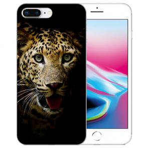 iPhone 7 Plus / iPhone 8 Plus TPU Handy Hülle mit Leopard Fotodruck