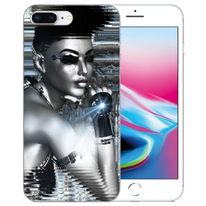 Handy TPU Hülle mit Fotodruck Robot Girl für iPhone 7 +/ iPhone 8 Plus