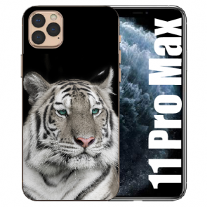 iPhone 11 Pro Max Schutzhülle Handy Hülle Silikon TPU mit Bilddruck Tiger