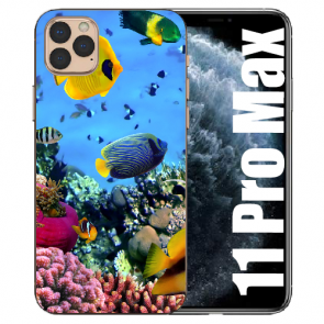 iPhone 11 Pro Max Handy Hülle TPU Case mit Fotodruck Korallenfische