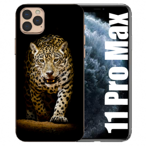iPhone 11 Pro Max Handy Hülle TPU mit Leopard bei der Jagd Bilddruck 