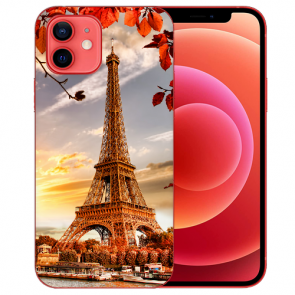 Silikon TPU Handyhülle mit Bilddruck Eiffelturm für iPhone 12 Schutzhülle