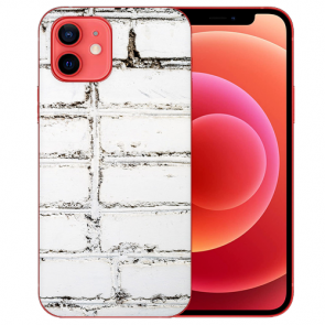 iPhone 12 Silikon TPU Handyhülle mit Weiße Mauer Bilddruck Schutzhülle 