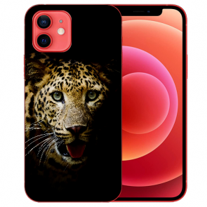 Silikon TPU Hülle Case mit Leopard Bild Namendruck für iPhone 12