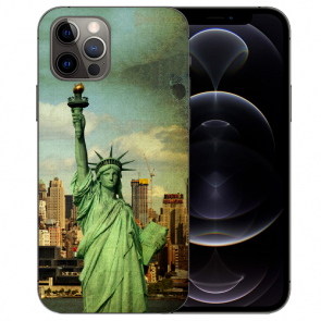 Handy Tasche für iPhone 12 Pro Max mit Bilddruck Freiheitsstatue