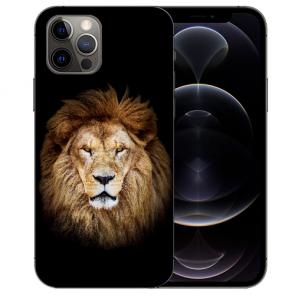 iPhone 12 Pro Handy Schutzhülle mit Foto Namendruck Löwenkopf