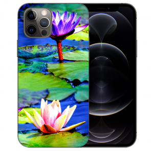 iPhone 12 Pro Handy Hülle mit Bilddruck Lotosblumen 