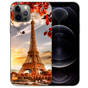 Handy Tasche Schutzhülle mit Foto Namendruck Eiffelturm für iPhone 12 Pro