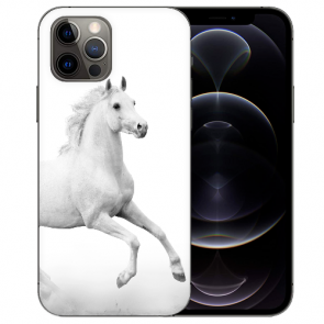 iPhone 12 Pro Max Handy Hülle Tasche mit Bilddruck Pferd Etui