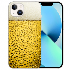 iPhone 13 Schutzhülle Silikon TPU Case Handyhülle mit Bier Bilddruck 