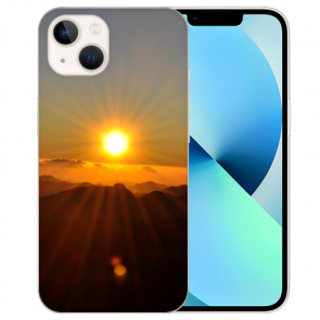 iPhone 13 Silikon TPU Case Handyhülle mit Sonnenaufgang Namen Fotodruck 