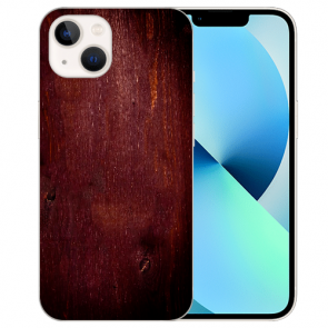 iPhone 13 Schutzhülle Silikon TPU Case Handyhülle mit Fotodruck Eichenholz -Optik