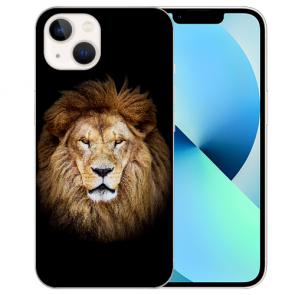 Silikon TPU Case Handyhülle für iPhone 13 Mini mit Fotodruck Löwenkopf Etui