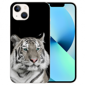 Schutzhülle Silikon Backcover TPU Case Fotodruck Tiger für iPhone 14 Plus