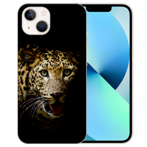 Schutzhülle Silikon TPU Handyhülle Cover Case für iPhone 14 Bilddruck Leopard 