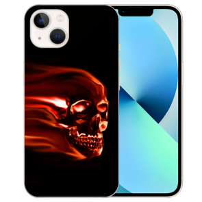 Silikon TPU Case Handyhülle für iPhone 13 Mini mit Totenschädel Fotodruck 