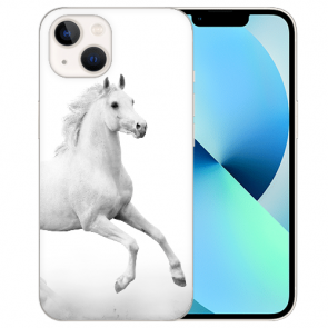 Schutzhülle Silikon TPU Case Fotodruck Pferd für iPhone 14 Plus Etui