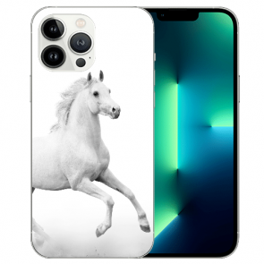 Schutzhülle TPU Silikon Cover Case für iPhone 14 Pro Pferd Fotodruck 