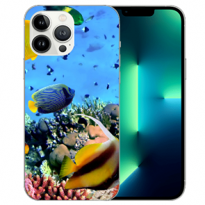 iPhone 13 Pro Handy Hülle Silikon TPU mit Bilddruck Korallenfische