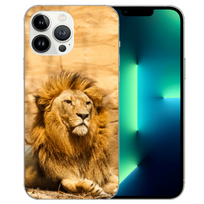 Schutzhülle TPU Silikon Cover Case für iPhone 14 Pro Löwe Fotodruck 