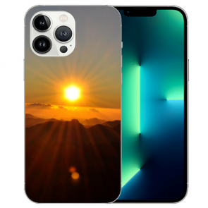  iPhone 13 Pro Handy Schutzhülle Silikon TPU mit Sonnenaufgang Fotodruck 
