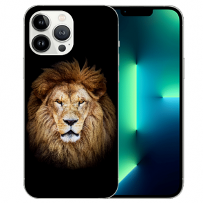 Handy Schutzhülle Silikon TPU für iPhone 13 Pro mit Fotodruck Löwenkopf