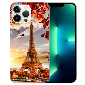 iPhone 13 Pro Max Handy Schutzhülle Silikon TPU mit Fotodruck Eiffelturm