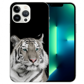iPhone 13 Pro Max Handy Schutzhülle Silikon TPU mit Bilddruck Tiger