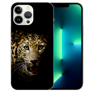 Handy Schutzhülle Silikon TPU für iPhone 13 Pro mit Fotodruck Leopard