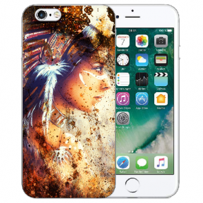 iPhone 6+ / iPhone 6S Plus TPU Hülle mit Bilddruck Indianerin Porträt