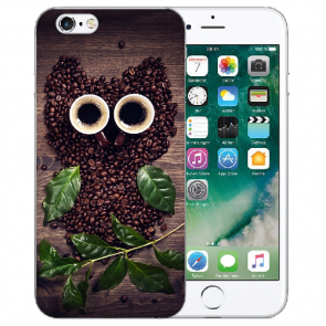 iPhone 6 / iPhone 6S Handy TPU Hülle mit Kaffee Eule Bilddruck 