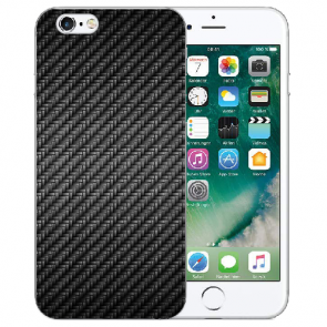 iPhone 6 / iPhone 6S Handy TPU Hülle mit Carbon Optik Bilddruck 