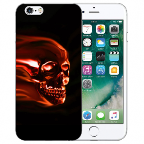 iPhone 6 / iPhone 6S Handy TPU Silikon Hülle mit Totenschädel Bilddruck 