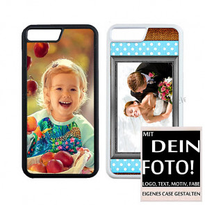 Schuzhülle für iPhone 7 Plus TPU Hülle mit Foto Text zum selbst gestalten.