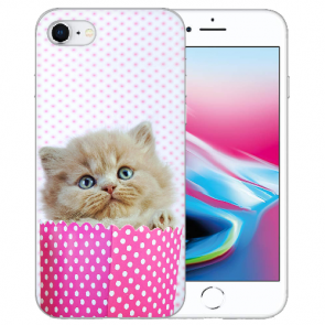 iPhone 7 / iPhone 8 Handy Hülle TPU mit Bilddruck Kätzchen Baby 