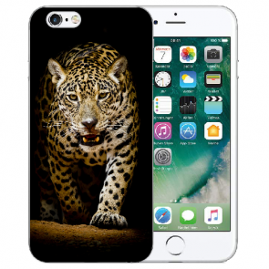 iPhone 6 / iPhone 6S Handy TPU Hülle mit Fotodruck Leopard bei der Jagd 