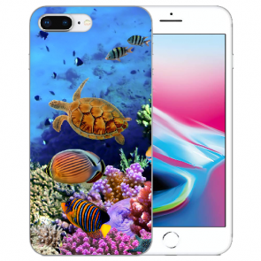 iPhone 7 + / iPhone 8 Plus TPU Hülle mit Fotodruck Aquarium Schildkröten