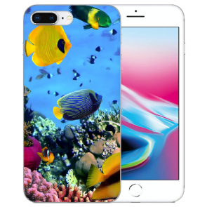 iPhone 7 + / iPhone 8 Plus Handy TPU Hülle mit Fotodruck Korallenfische