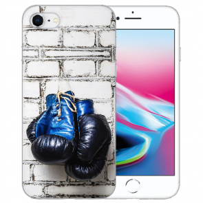 iPhone SE (2020) / (2022) Silikon TPU Handy Hülle mit Boxhandschuhe Bilddruck 