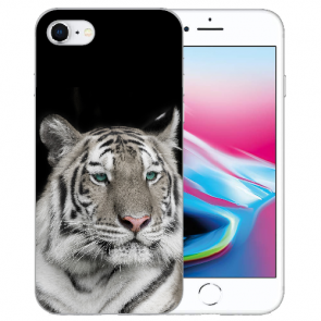 iPhone SE (2020) / (2022) Silikon TPU Handy Hülle Case mit Bilddruck Tiger 