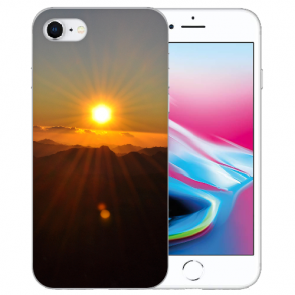 iPhone 7 / iPhone 8 Handy Hülle TPU mit Sonnenaufgang Foto Druck 