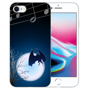 iPhone 7 / iPhone 8 Handy TPU Hülle mit Fledermaus-mond Fotodruck 
